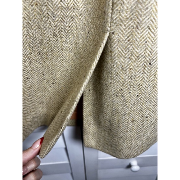 Chaus 100% Lambswool Herringbone Tweed Pencil Skirt Women's Size 10 Beige - Picture 7 of 8